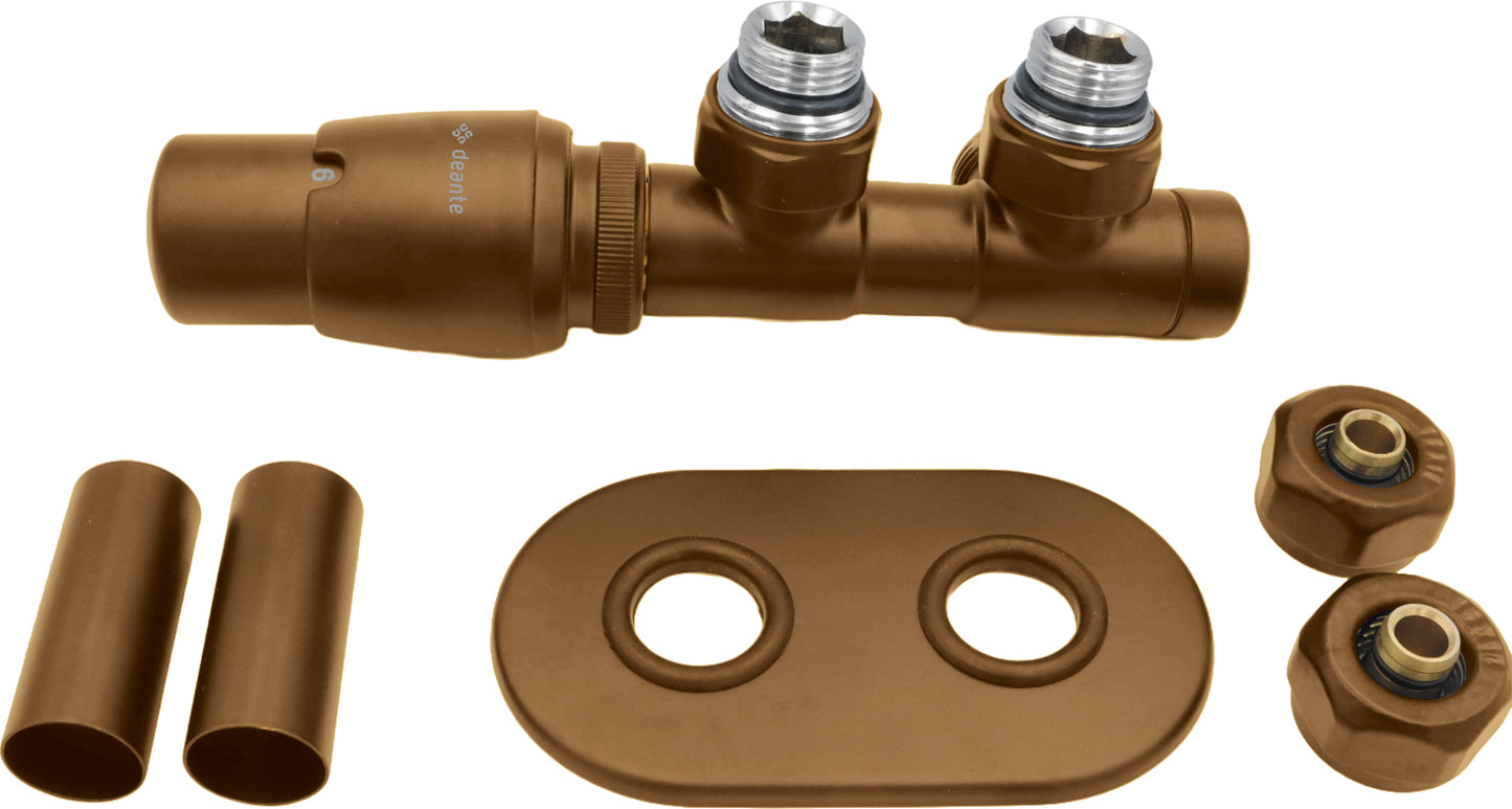 Deante SILIA Thermostatventil für Badheizkörper & Handtuchwärmer links Braun matt