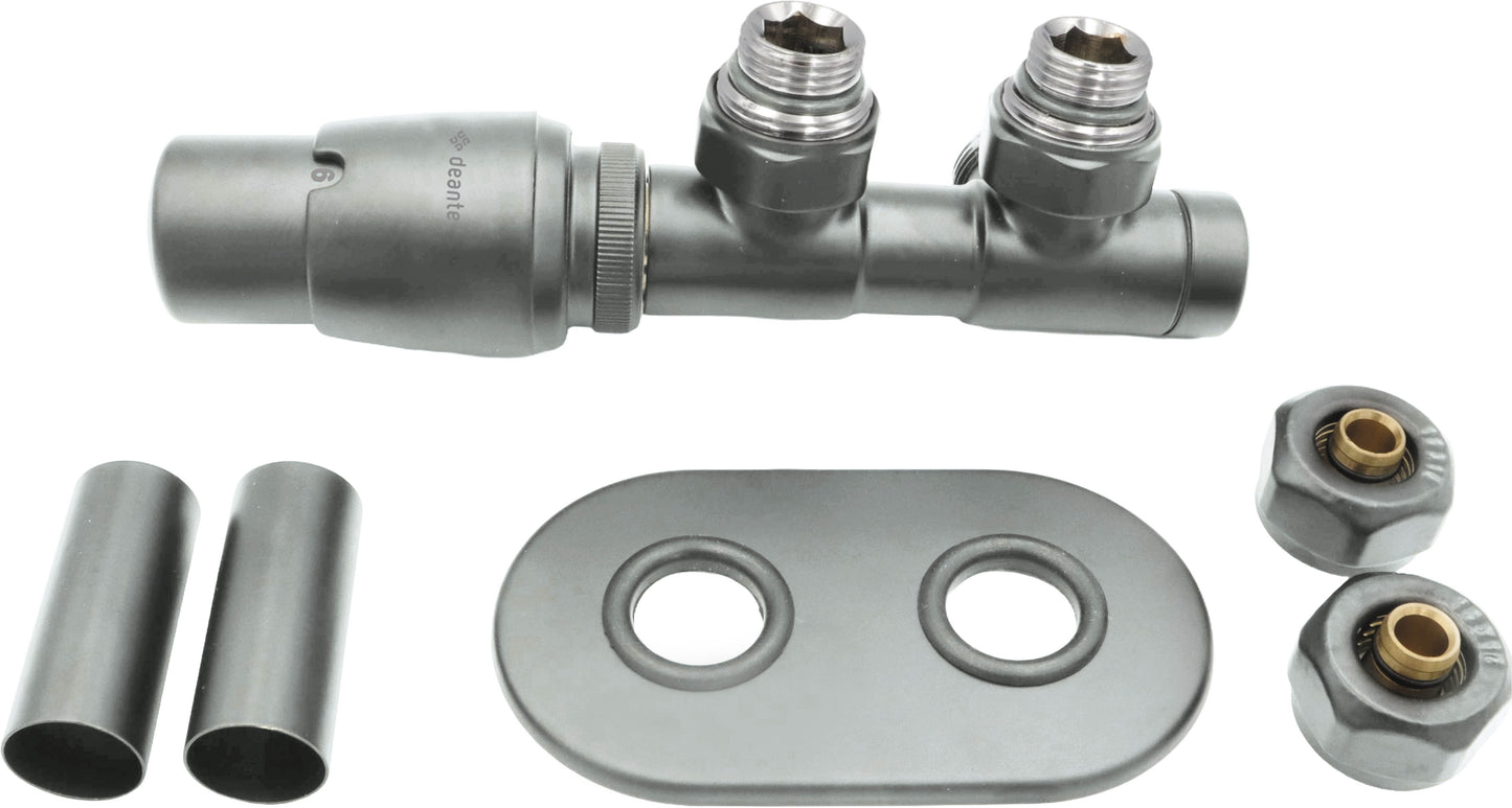 Deante SILIA Thermostatventil für Badheizkörper & Handtuchwärmer links Stahl matt