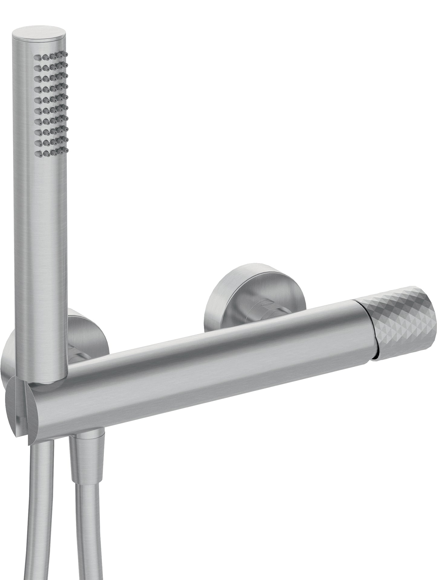 Deante SILIA HEXA Mischbatterie für Dusche mit Duschkopf Stahl gebürstet