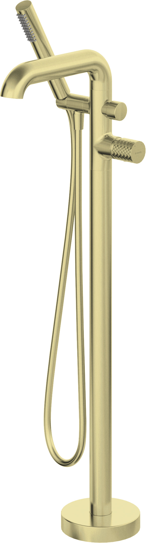 Deante SILIA HEXA Wannenarmatur bodenstehend mit Handbrause Gold gebürstet