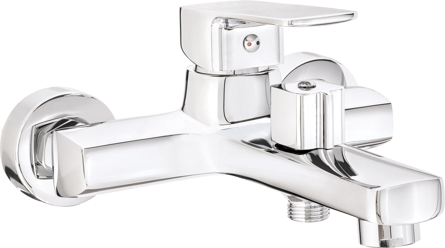 Deante MARO Aufputz-Wannenarmatur mit Einhebelmischer und Umschalter Chrom