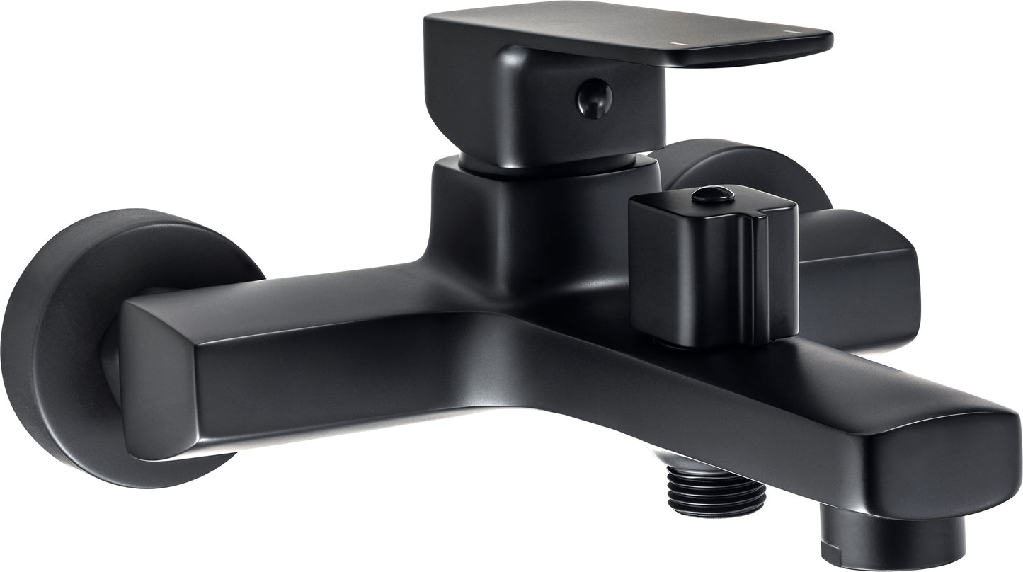 Deante MARO Aufputz-Wannenarmatur mit Einhebelmischer und Umschalter Schwarz