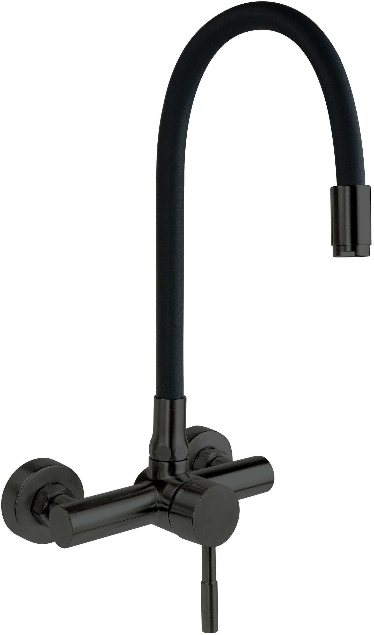 Deante LUNO Küchenarmatur Wandarmatur mit flexiblem Silikon-Auslauf Schwarz