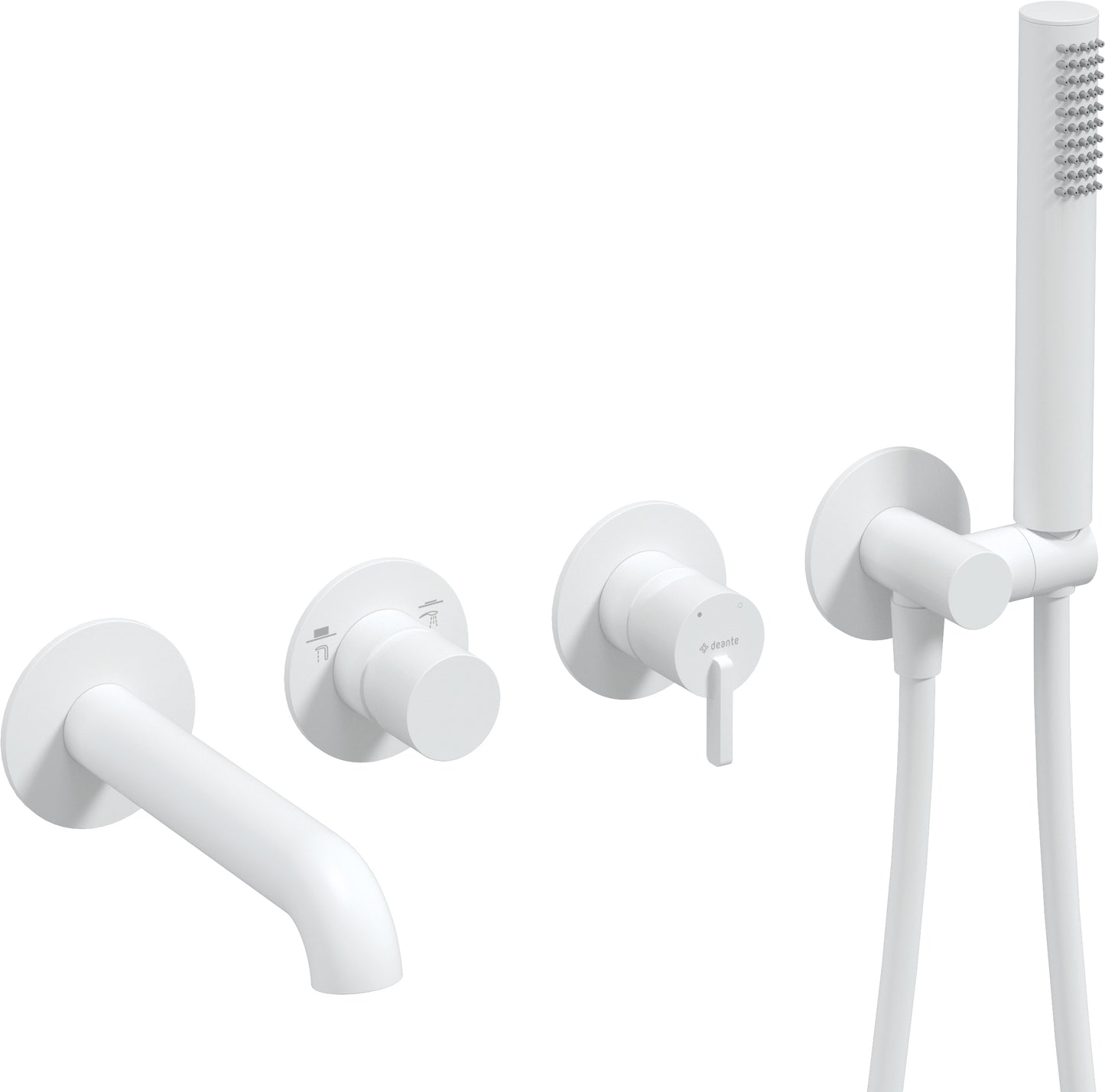 Deante SILIA 4-Loch Design-Wannenarmatur Unterputz Weiß