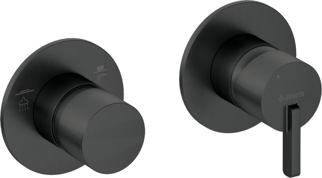 Deante SILIA Duscharmatur mit Umschalter horizontal Unterputz Schwarz