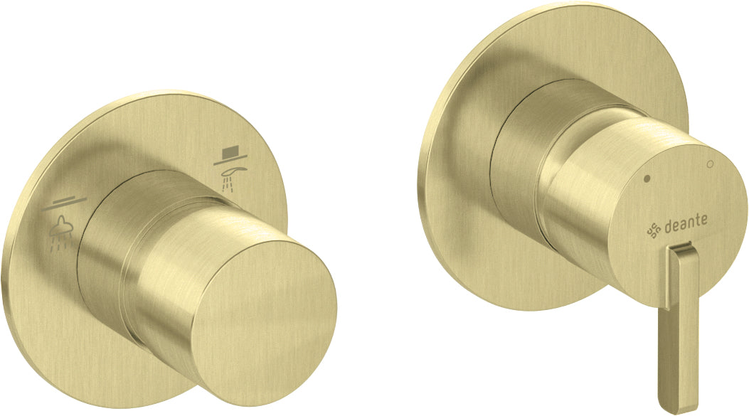 Deante SILIA Duscharmatur mit Umschalter horizontal Unterputz Gold gebürstet