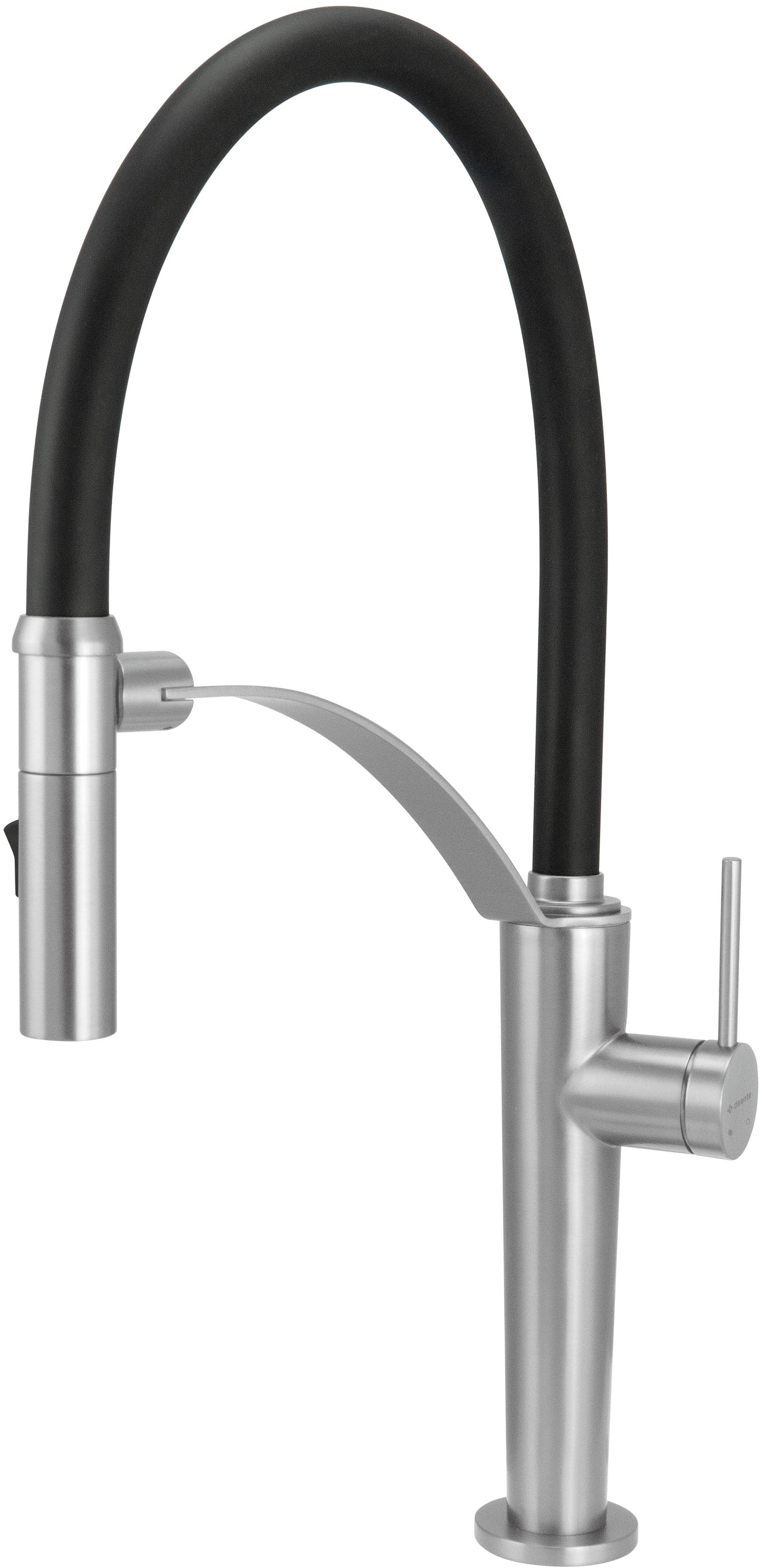 Deante CORDA Design-Küchenarmatur mit flexibler Brause (2-in-1) hoch Stahl gebürstet