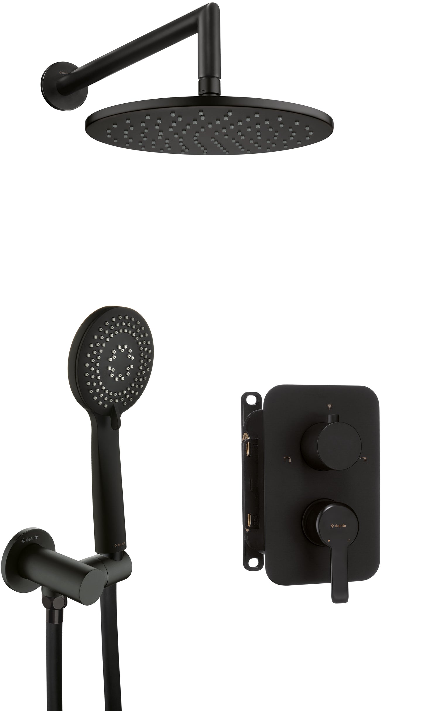 Deante ARNIKA Unterputz-Duschset mit Mischbox rund Schwarz