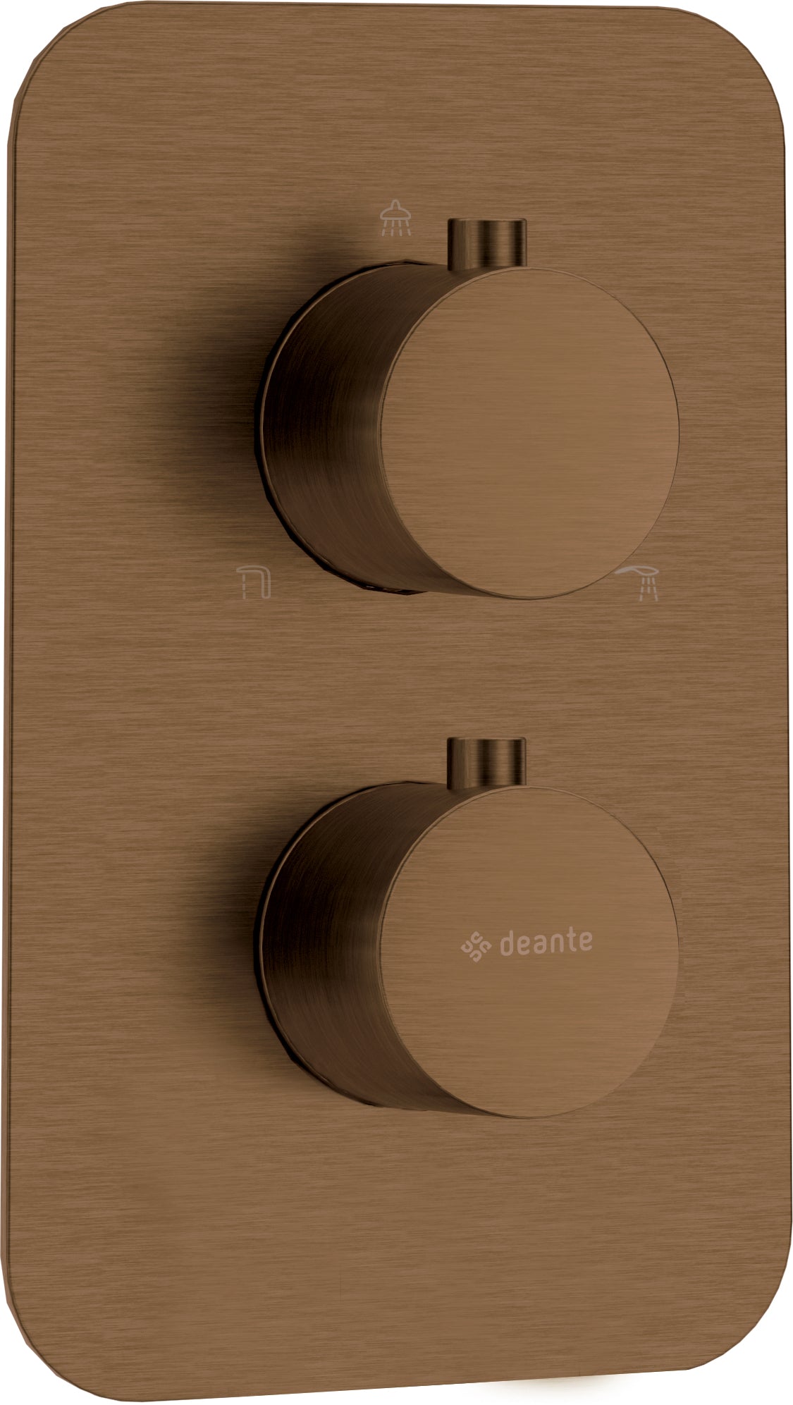 Deante THERM Rund Unterputz Duscharmatur für Mischbox Bronze gebürstet