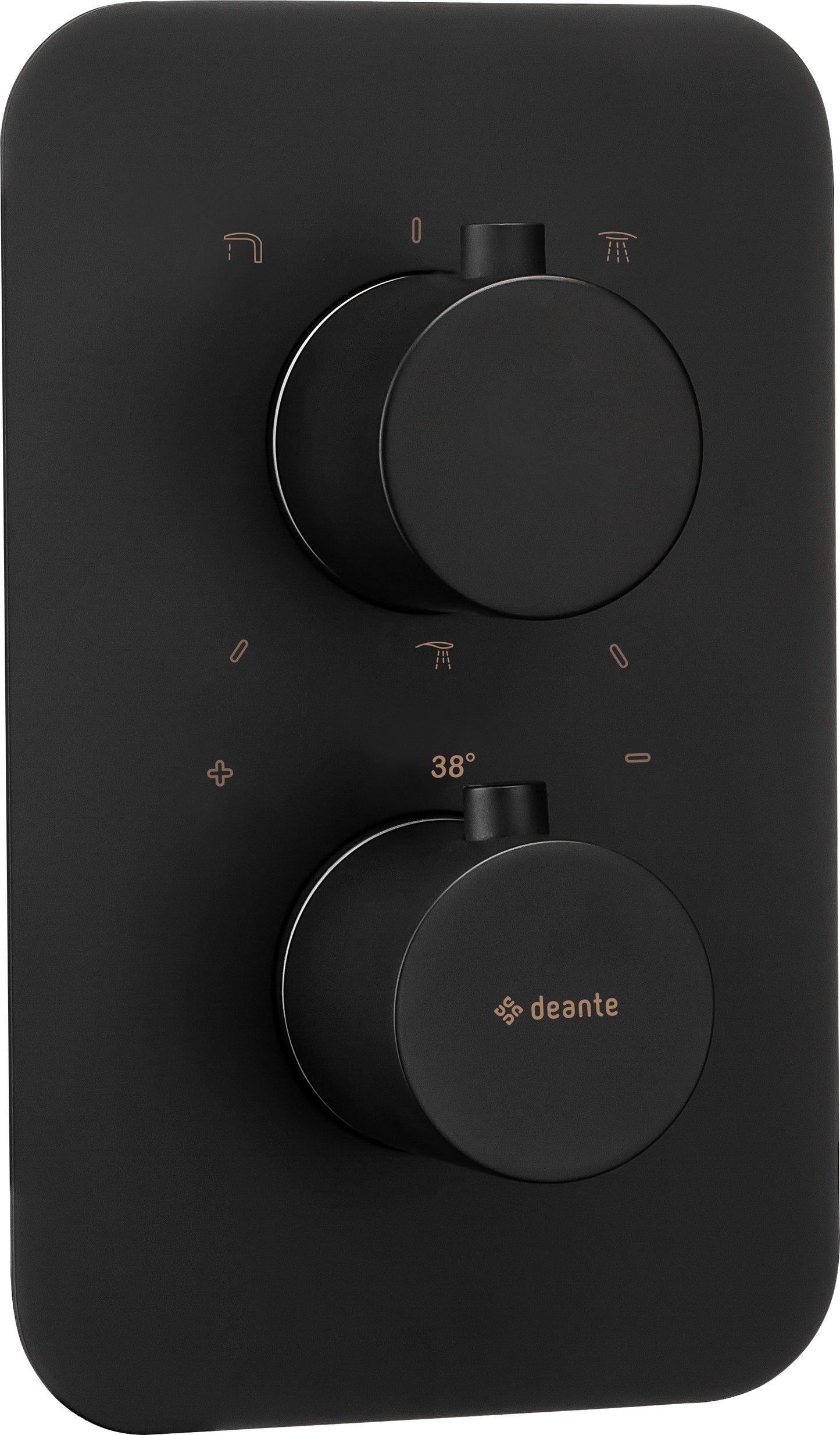 Deante THERM Rund Unterputz Duscharmatur für Mischbox Schwarz