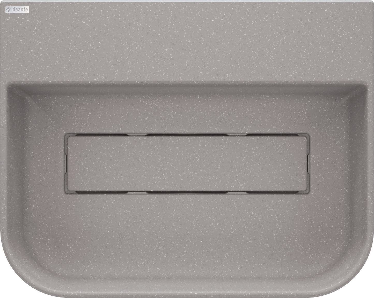 Deante ARNIKA Aufsatzwaschtisch mit Abflussabdeckung 50,5 x 40,5 cm Grau Metallic