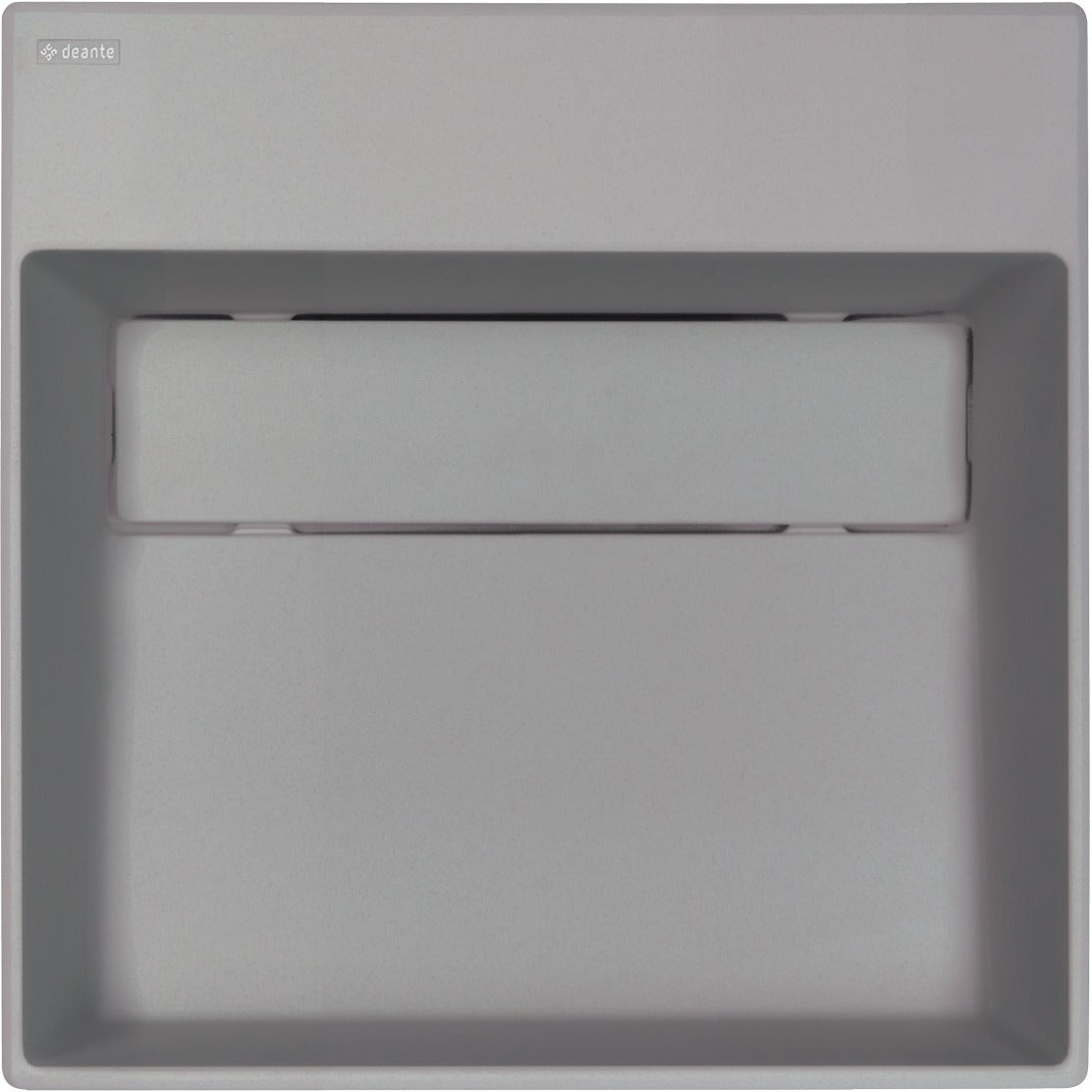 Deante CORREO Aufsatzwaschbecken mit Abflussabdeckung 40 x 40 cm Grau Metallic