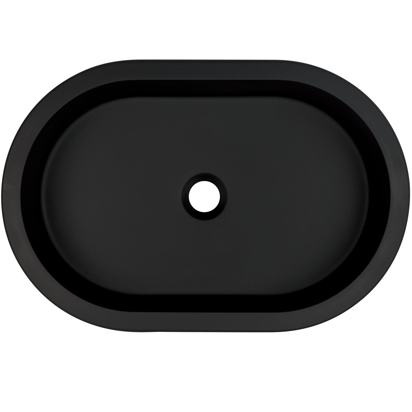 Deante SILIA Einbau- & Unterbauwaschbecken Granit Oval 58,8 x 39 cm Schwarz
