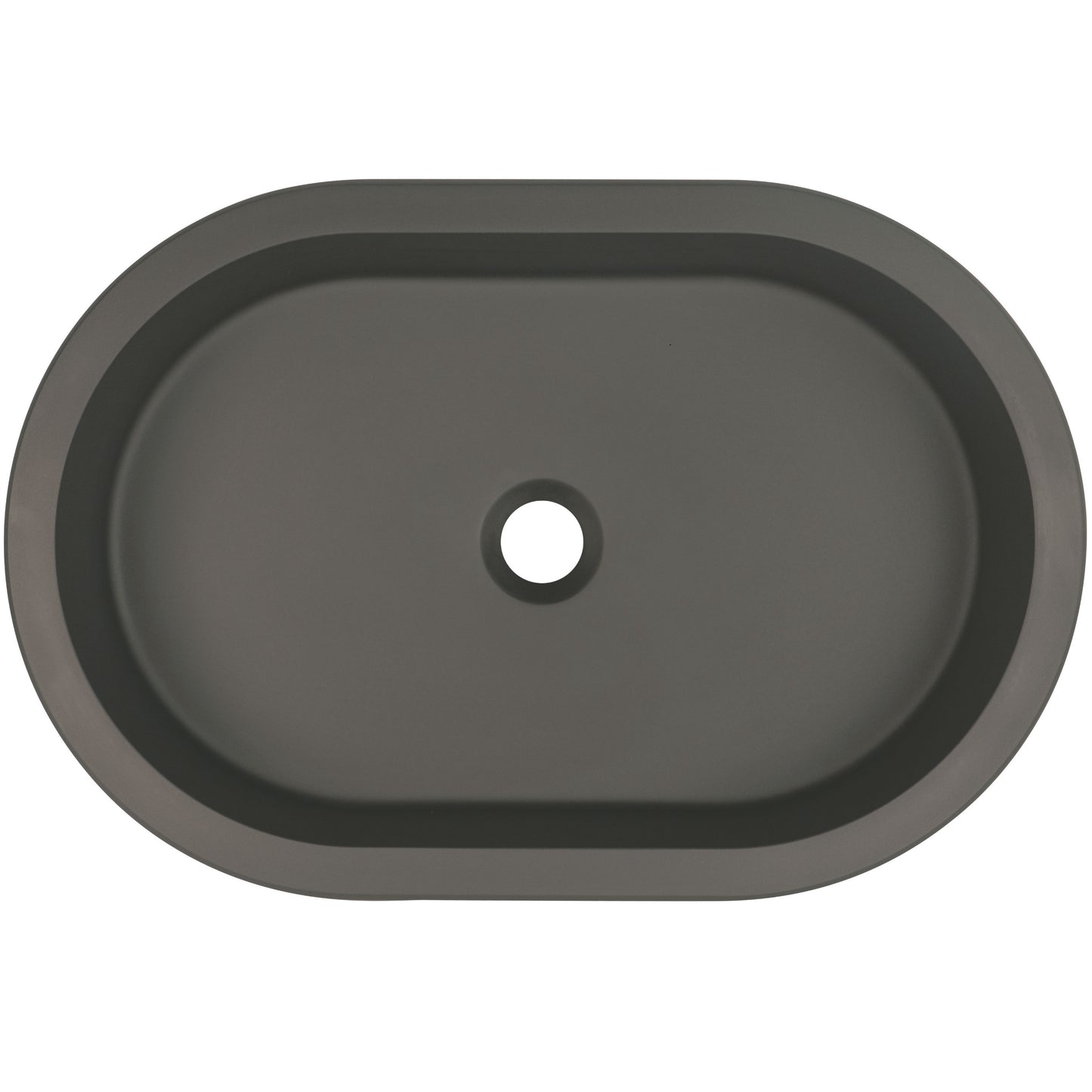 Deante SILIA Einbau- & Unterbauwaschbecken Granit Oval 58,8 x 39 cm Anthrazit Metallic