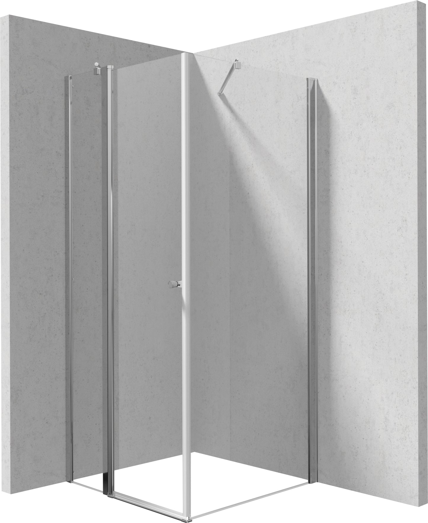 Deante KERRIA PLUS Eckdusche mit schmaler Drehtür 80 x 80 x 200 cm Chrom