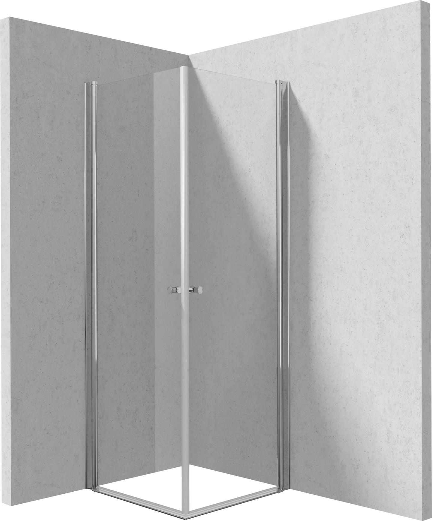 Deante KERRIA PLUS Eckdusche mit 2 breiten Drehtüren 80 x 80 x 200 cm Chrom