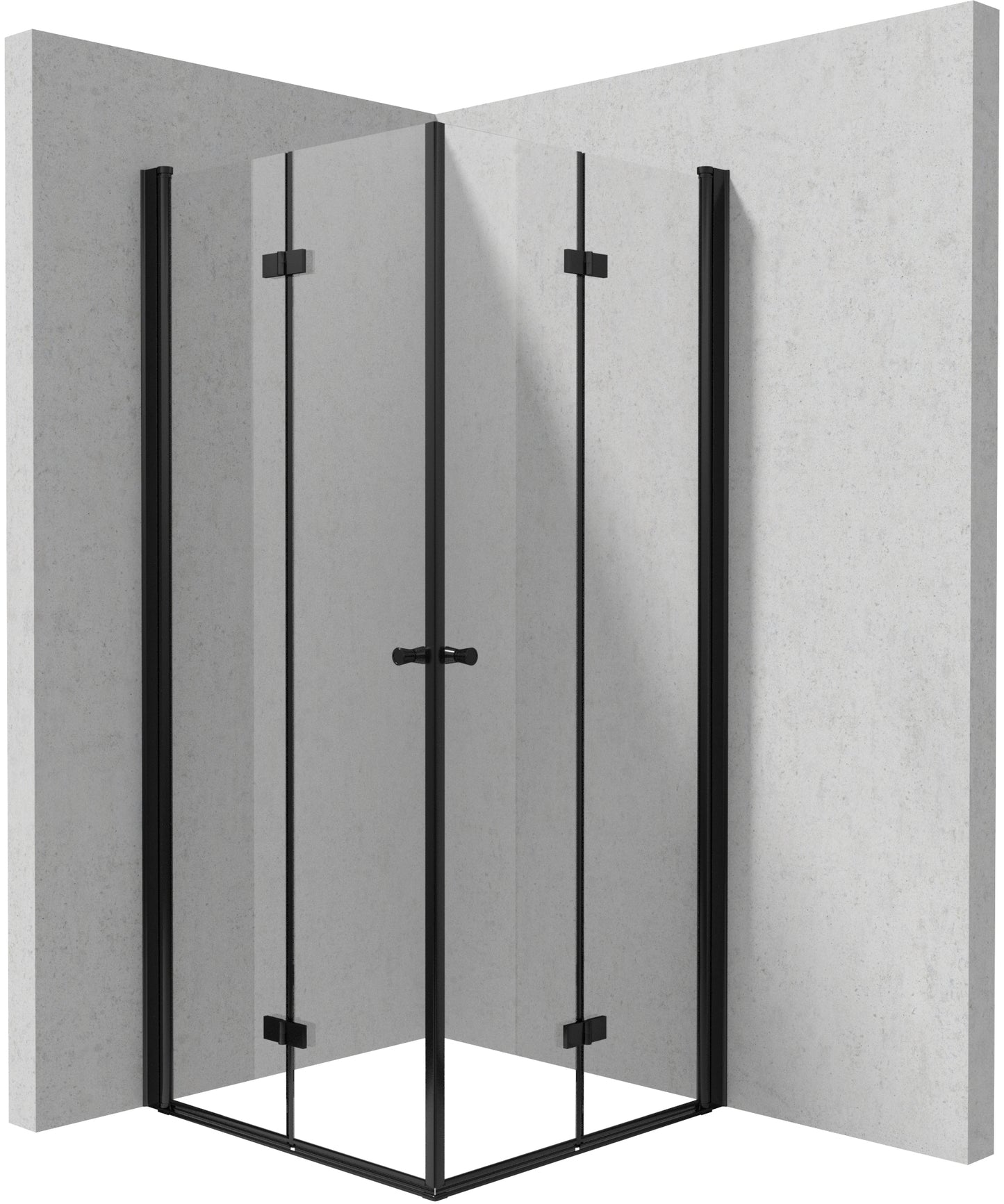 Deante KERRIA PLUS Eckdusche mit 2 Falttüren 90 x 90 x 200 cm Schwarz
