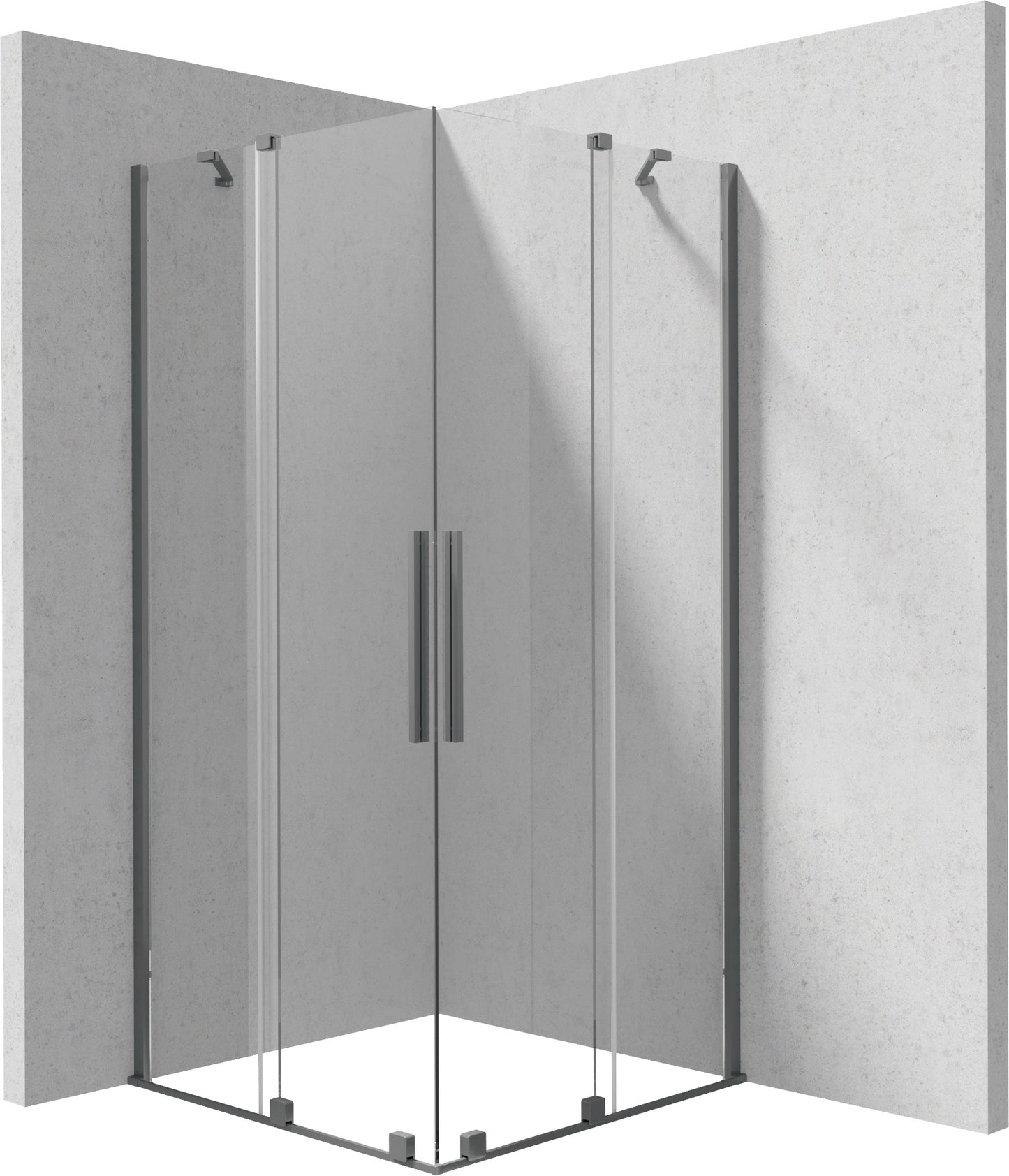 Deante PRIZMA Eckdusche mit 2 Schiebetüren 90 x 90 x 195 cm Titanium