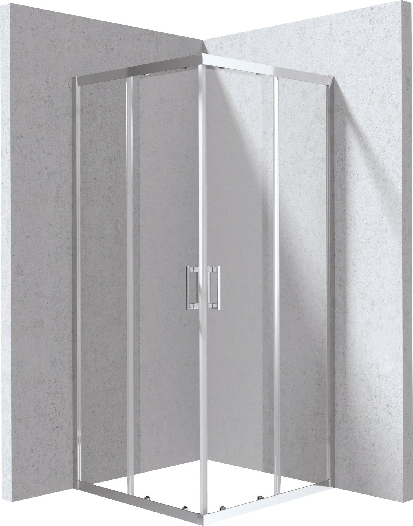 Deante FUNKIA EVO Eckdusche mit 2 Schiebetüren 90 x 90 x 195 cm Chrom