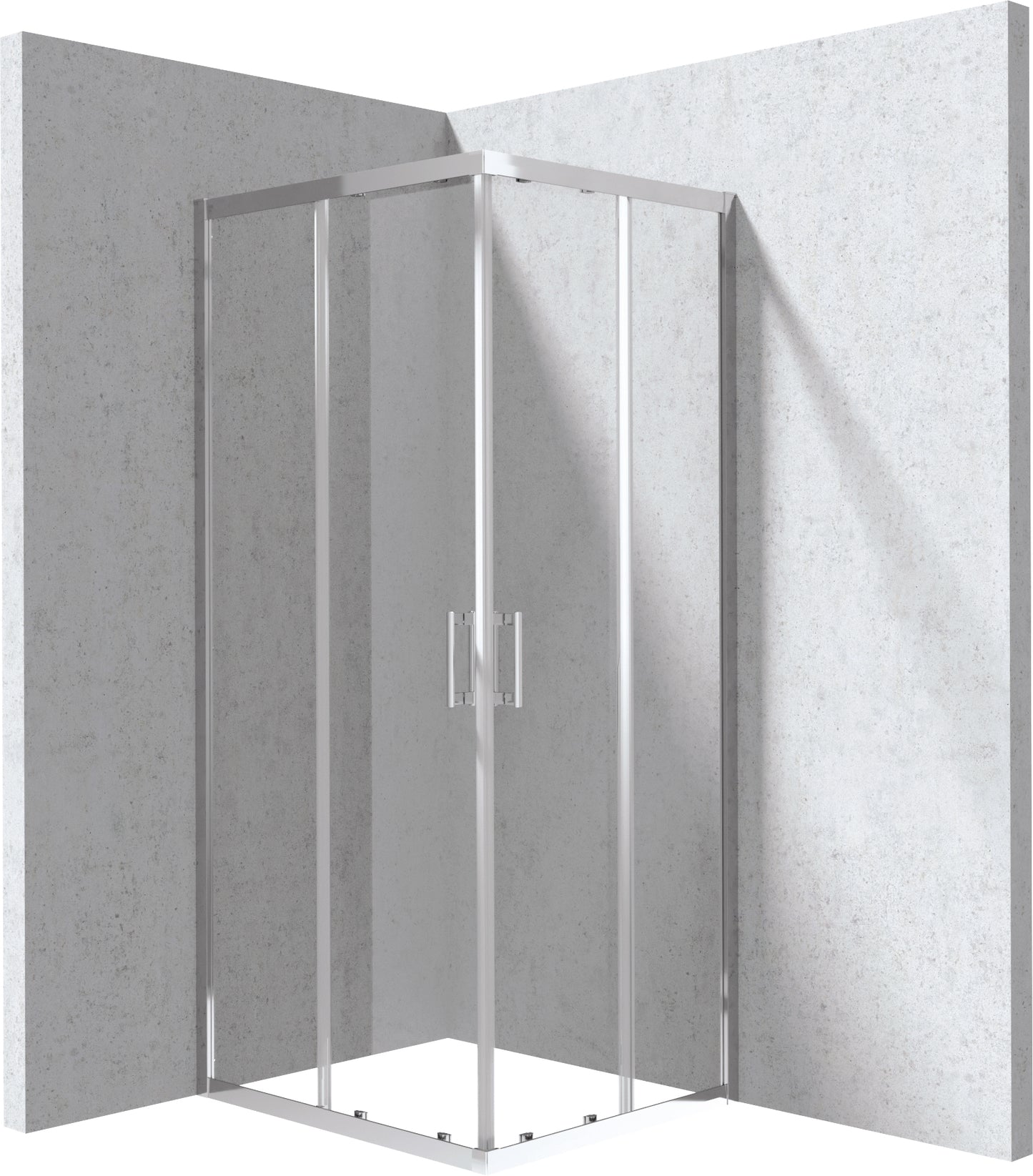 Deante FUNKIA EVO Eckdusche mit 2 Schiebetüren 80 x 90 x 195 cm Chrom