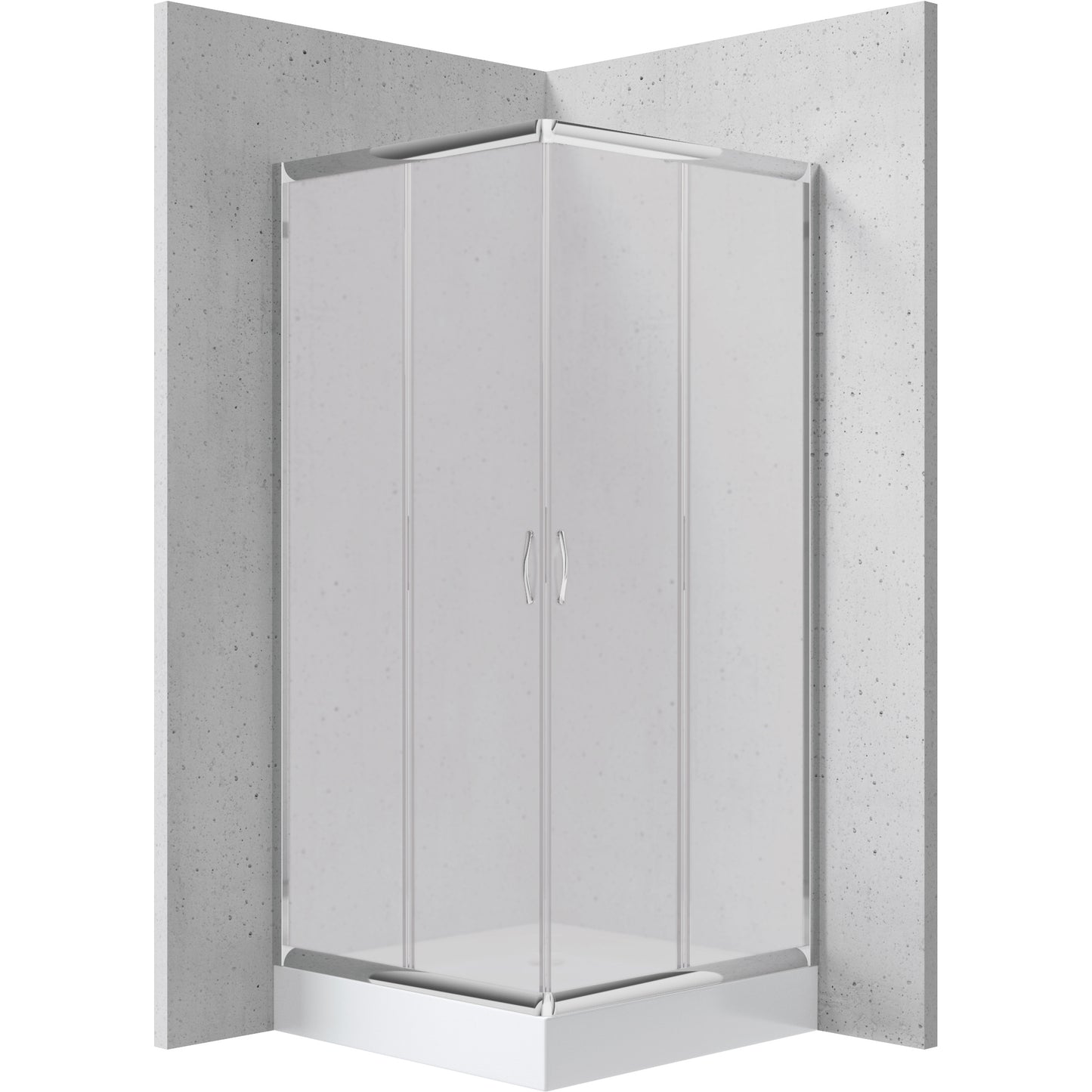 Deante FUNKIA Eckdusche (Glas mattiert) 80 x 80 x 185 cm Chrom