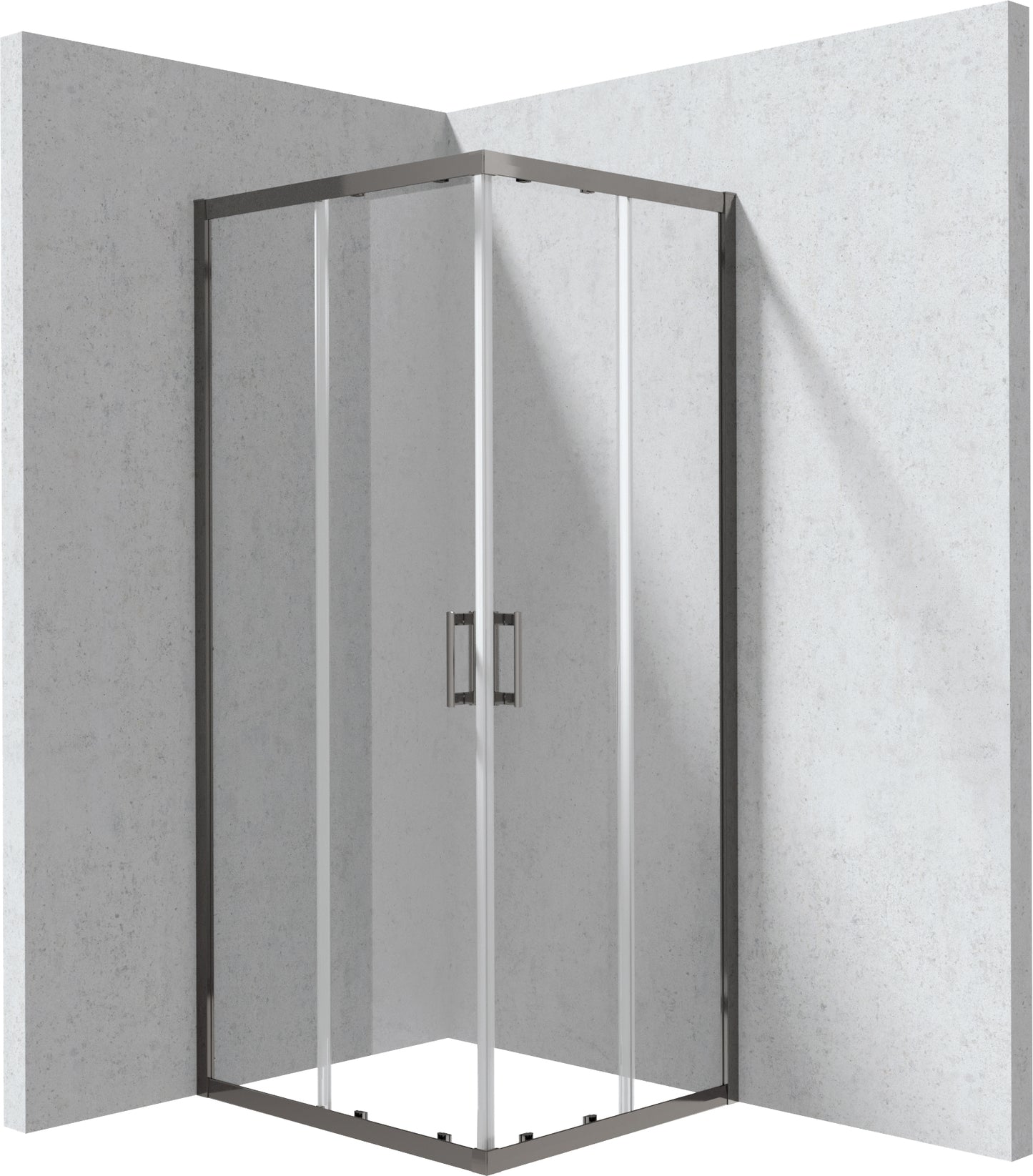 Deante FUNKIA EVO Eckdusche mit 2 Schiebetüren 80 x 90 x 195 cm Titanium