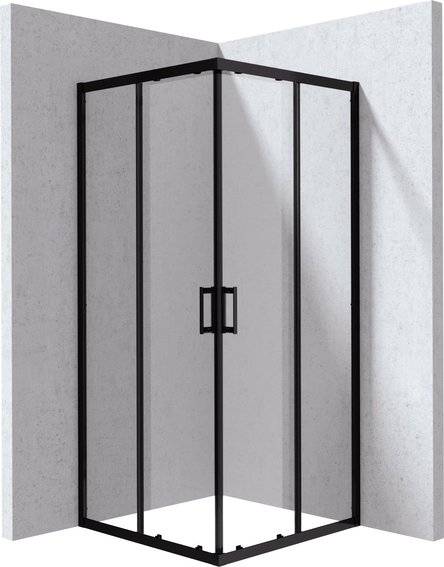 Deante FUNKIA EVO Eckdusche mit 2 Schiebetüren 80 x 80 x 195 cm Schwarz