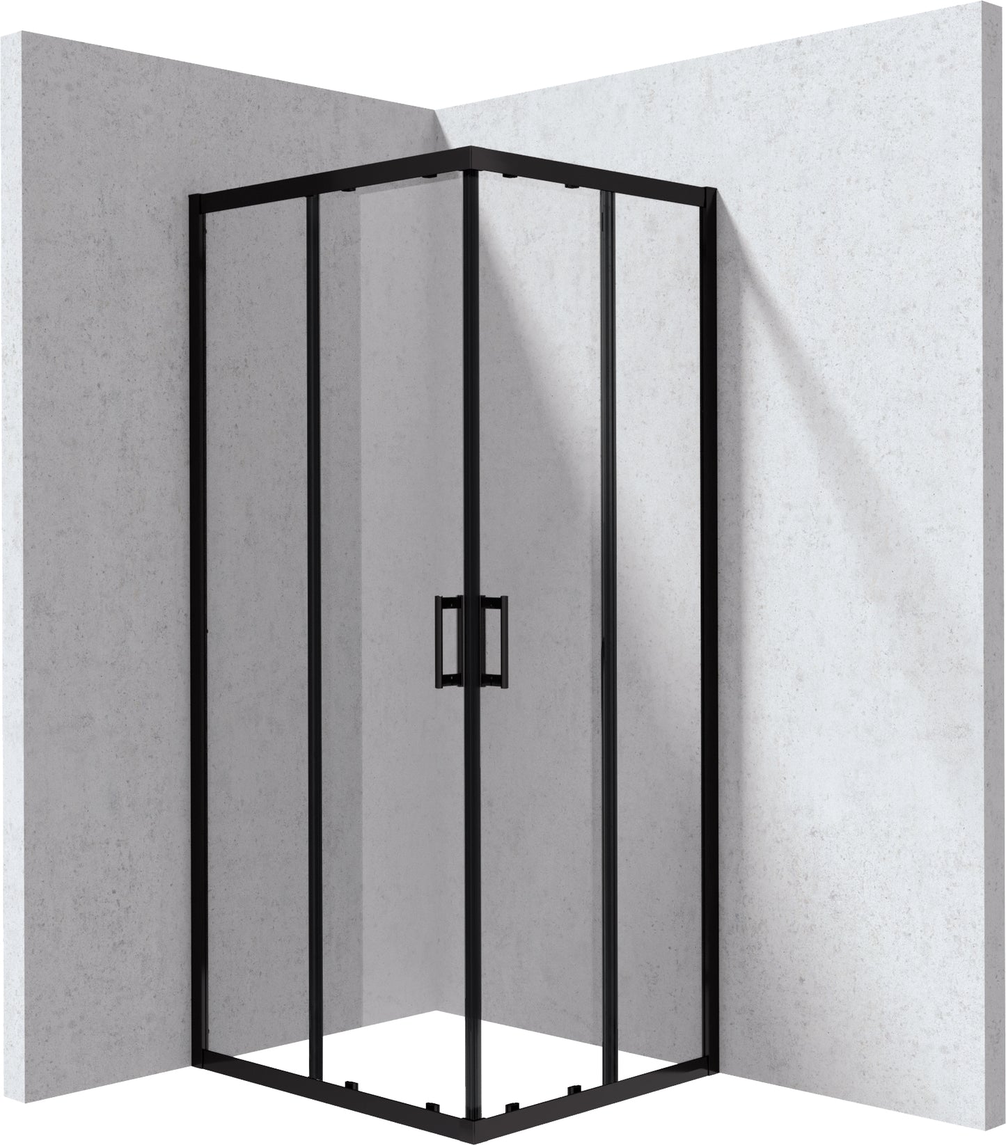 Deante FUNKIA EVO Eckdusche mit 2 Schiebetüren 80 x 90 x 195 cm Schwarz