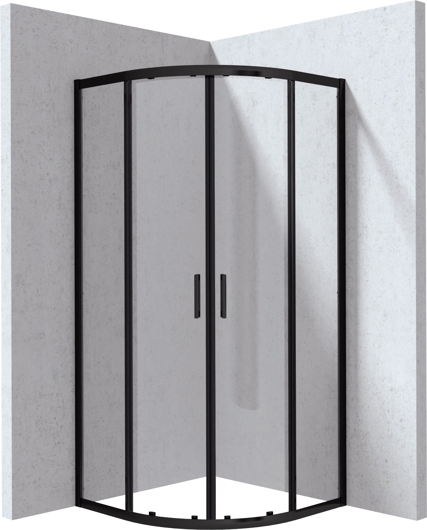 Deante FUNKIA EVO Runddusche mit 2 Schiebetüren 90 x 90 x 195 cm Schwarz