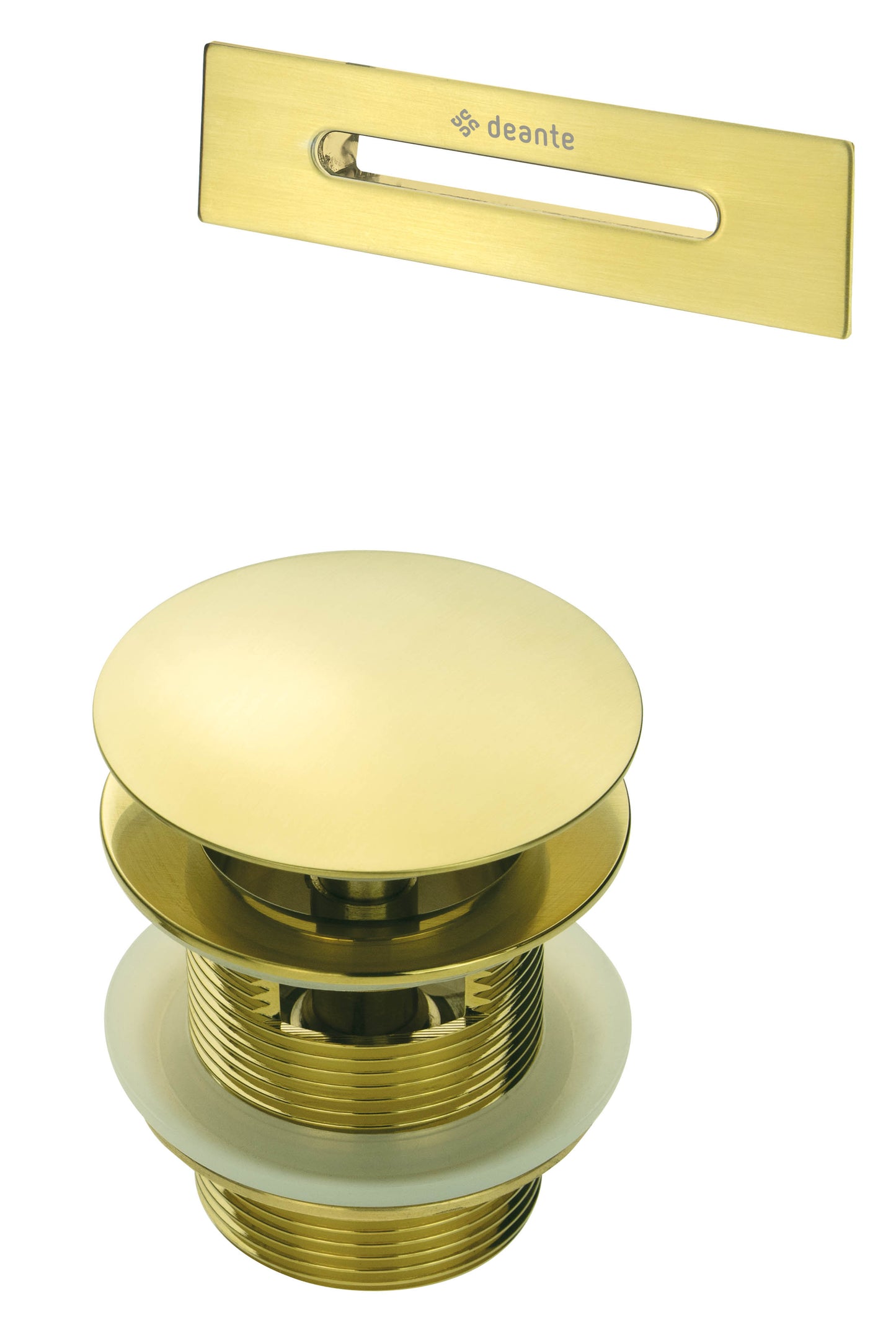 Deante Stöpsel und Überlauf Badewannen-Accessoires-Set Gold gebürstet