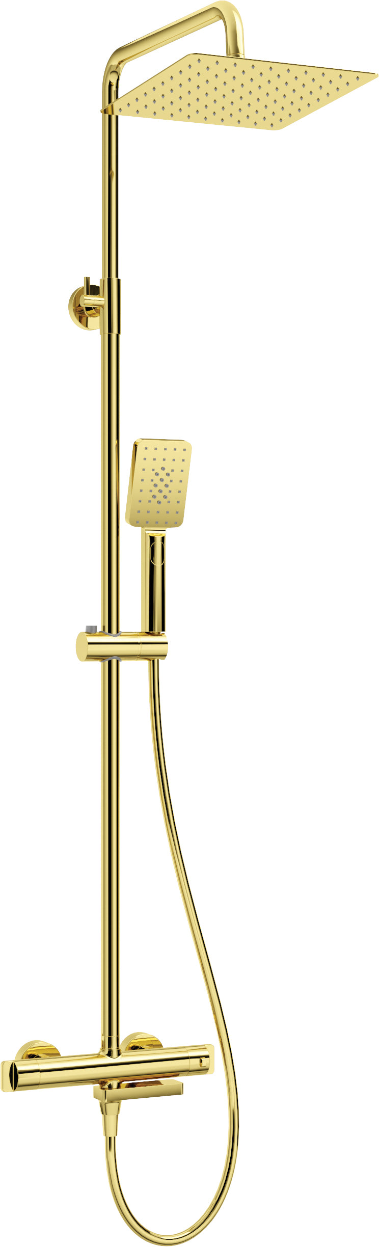 Deante THERM Duschsystem mit Thermostat-Badewannenarmatur Gold
