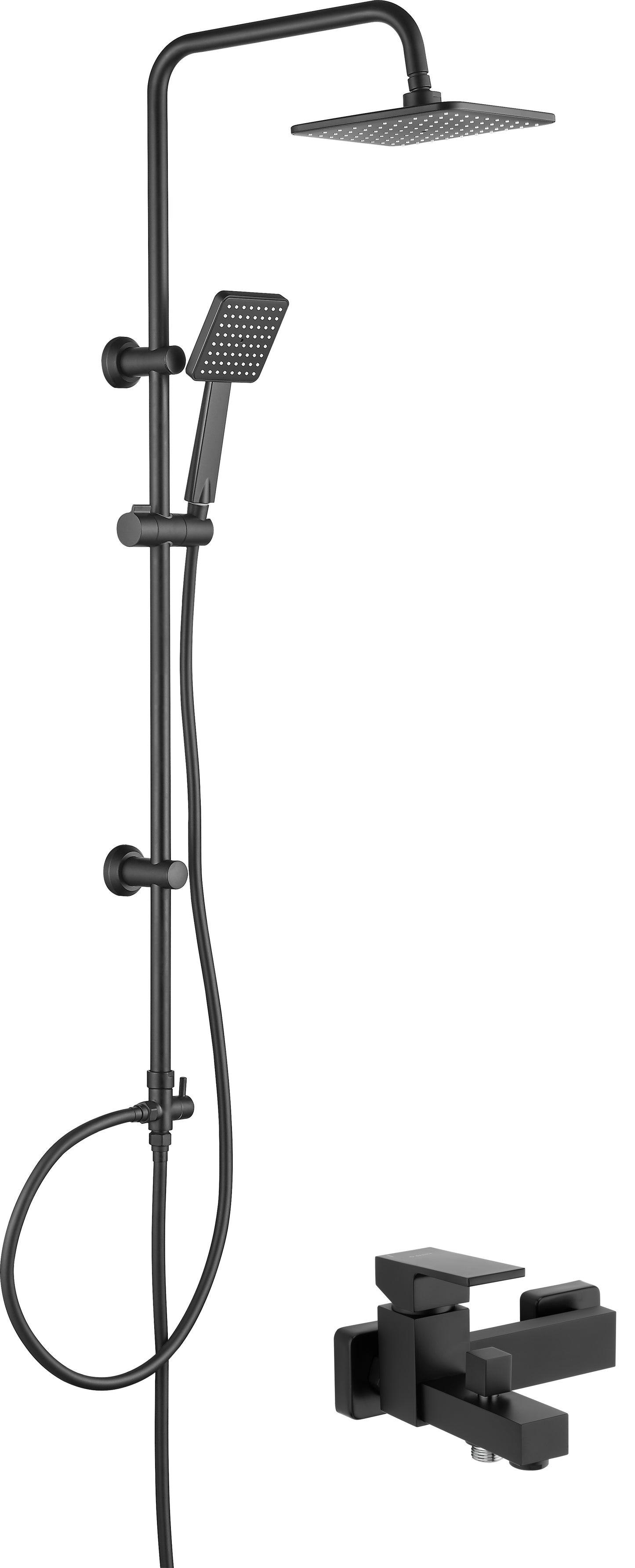 Deante BORO Duschsystem mit Armatur quadratisch Anti-Kalk Schwarz
