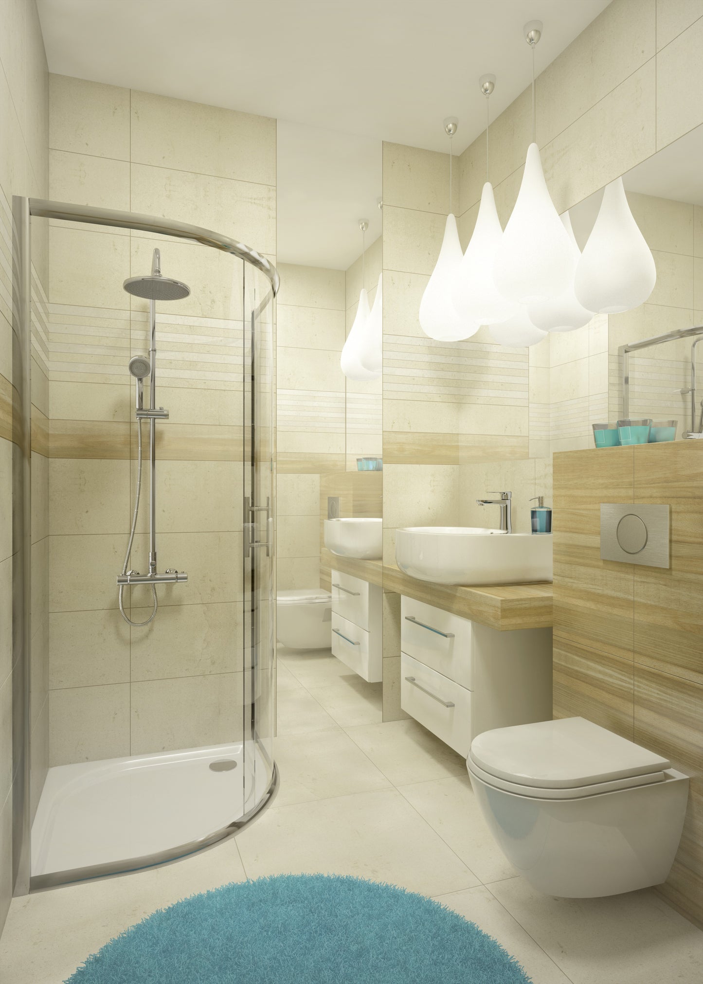 Deante MINIMAL Acryl-Duschtasse halbrund 100 x 100 cm Weiß