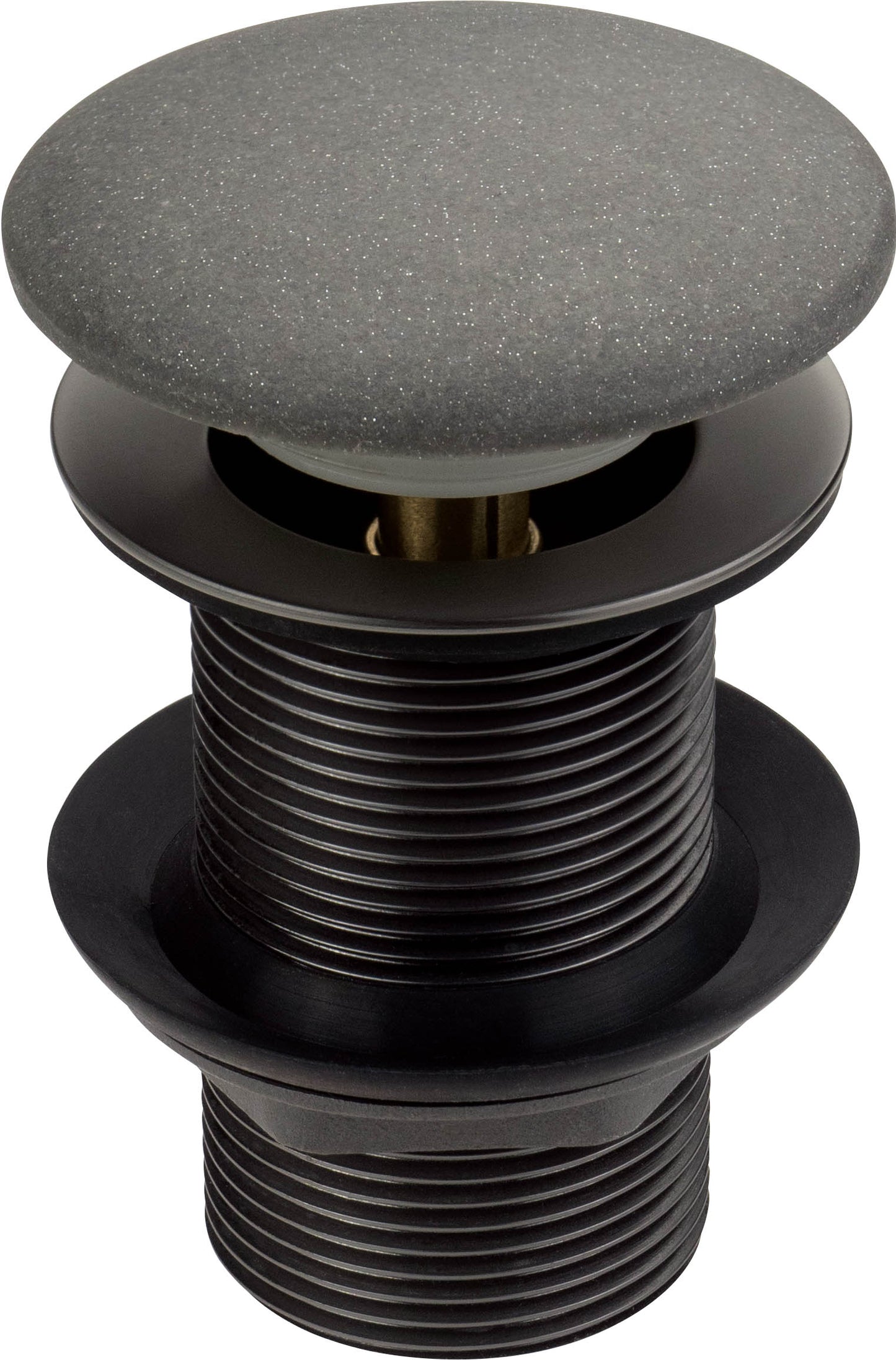 Deante CLICK-CLACK Abflussstopfen Ablaufgarnitur für Waschbecken aus Granit Anthrazit Metallic