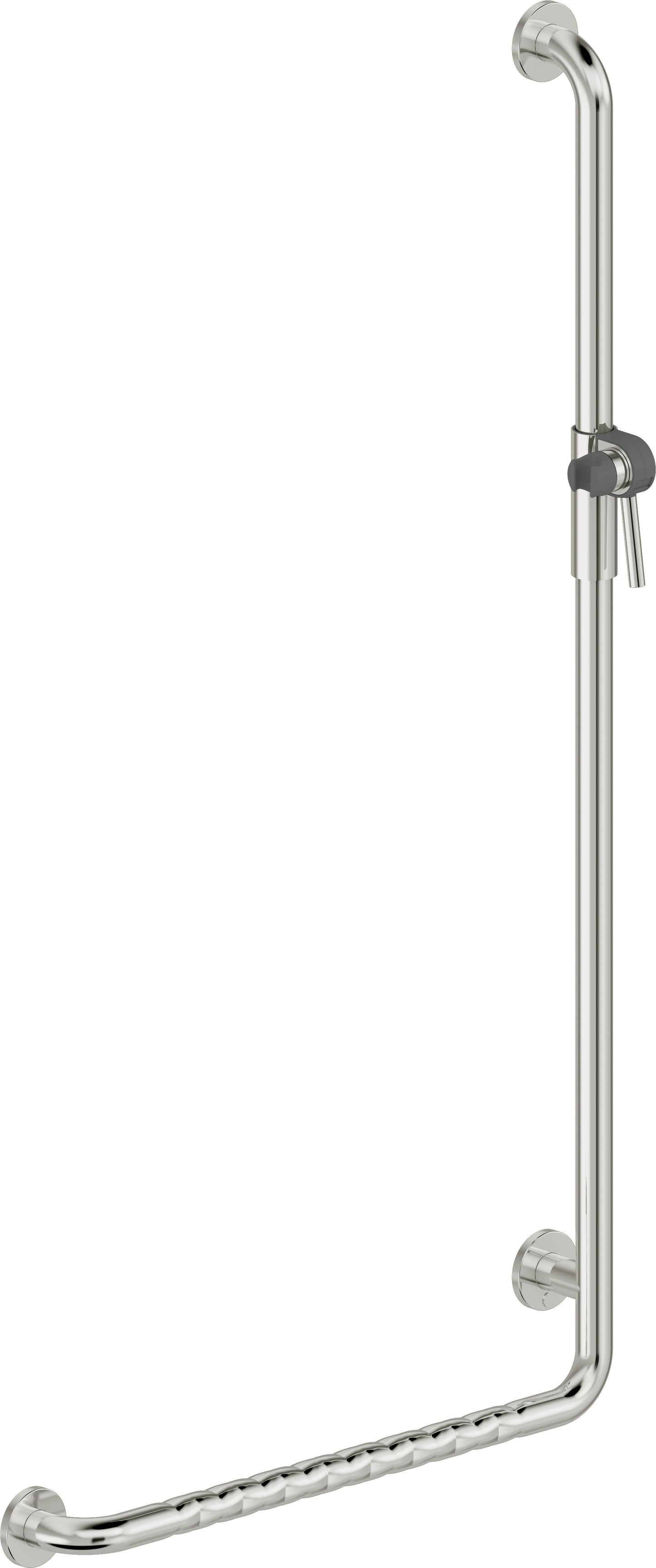 Deante LEHNEN Haltegriff mit Brausehalter Duschgriff für Senioren L-Form rechts Edelstahl