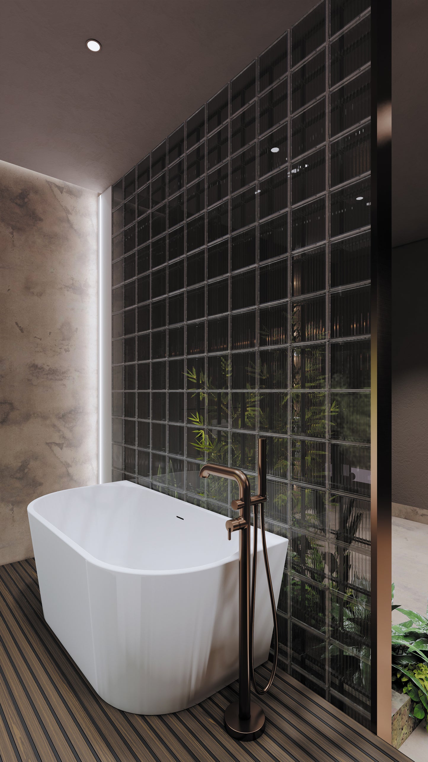 Deante SILIA Acryl-Badewanne Wand-/freistehend halbrund 150 cm Weiß