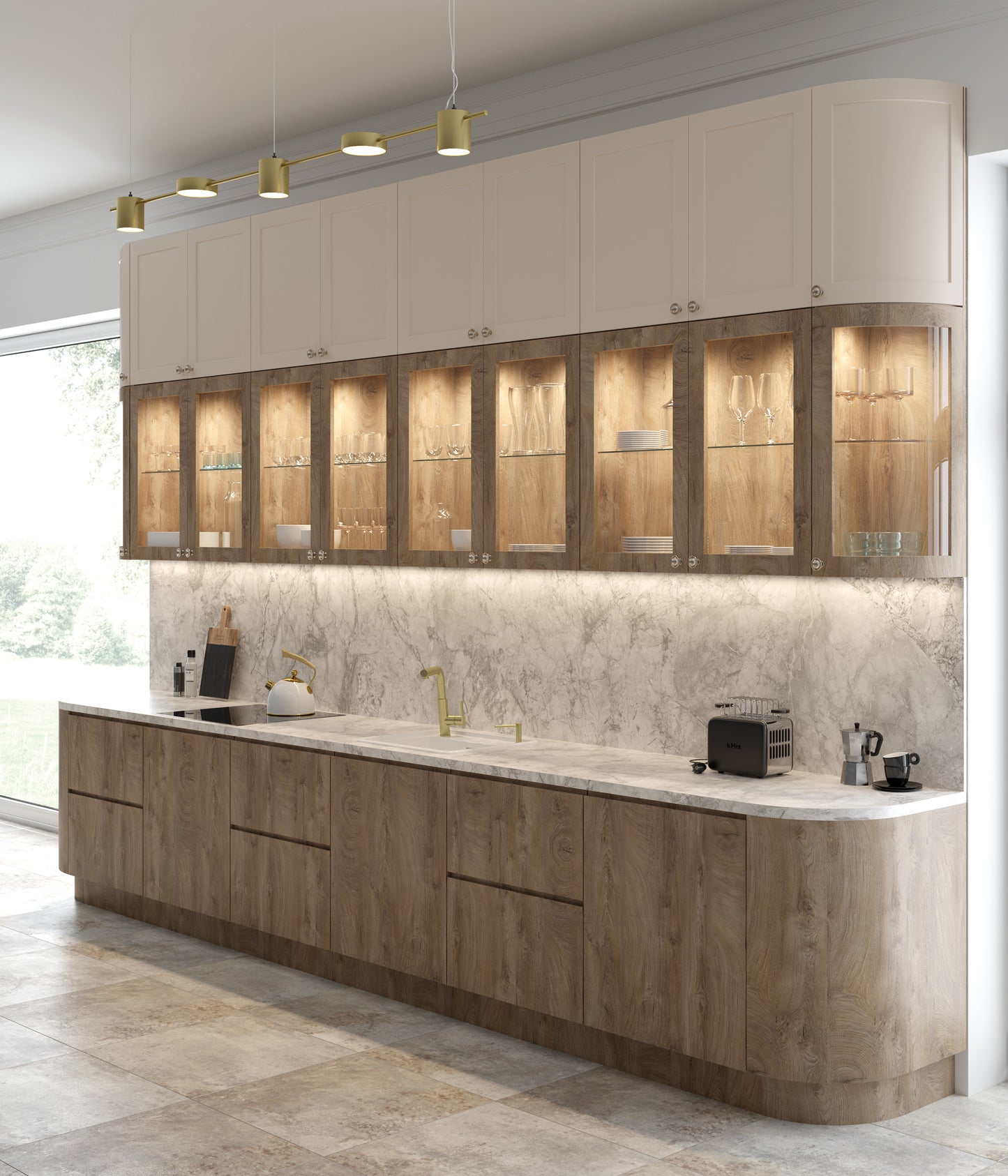 Deante MOMI Granitspüle mit tiefem Becken, Automatik-Stöpsel & Schneidebrett Alabaster