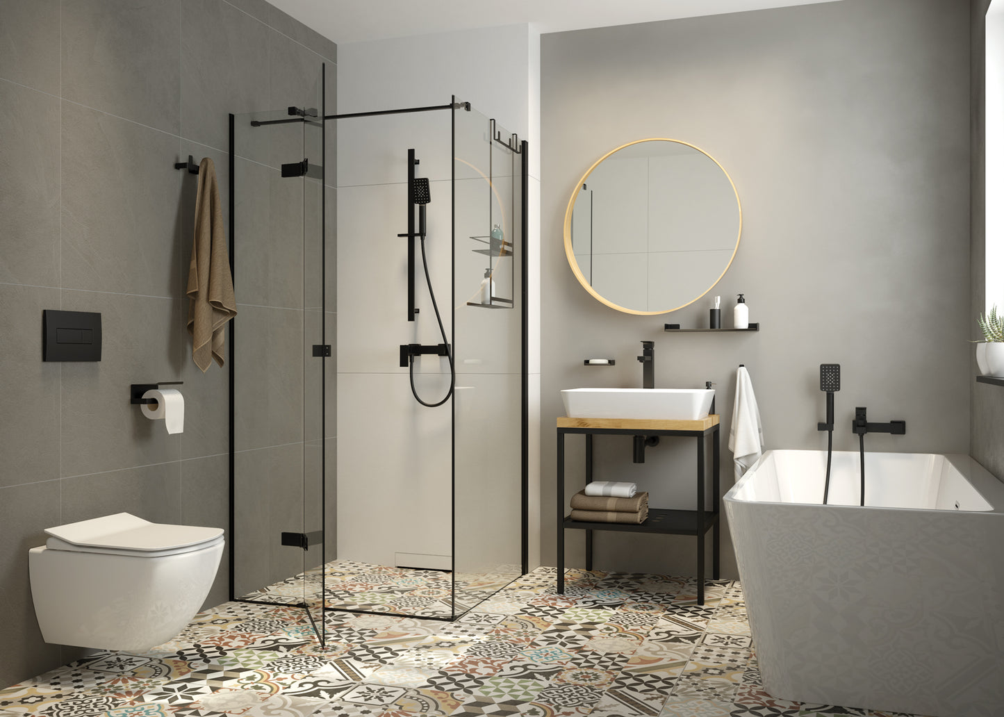 Deante MOKKO-A Ablage Hängeregal für Duschkabine Schwarz