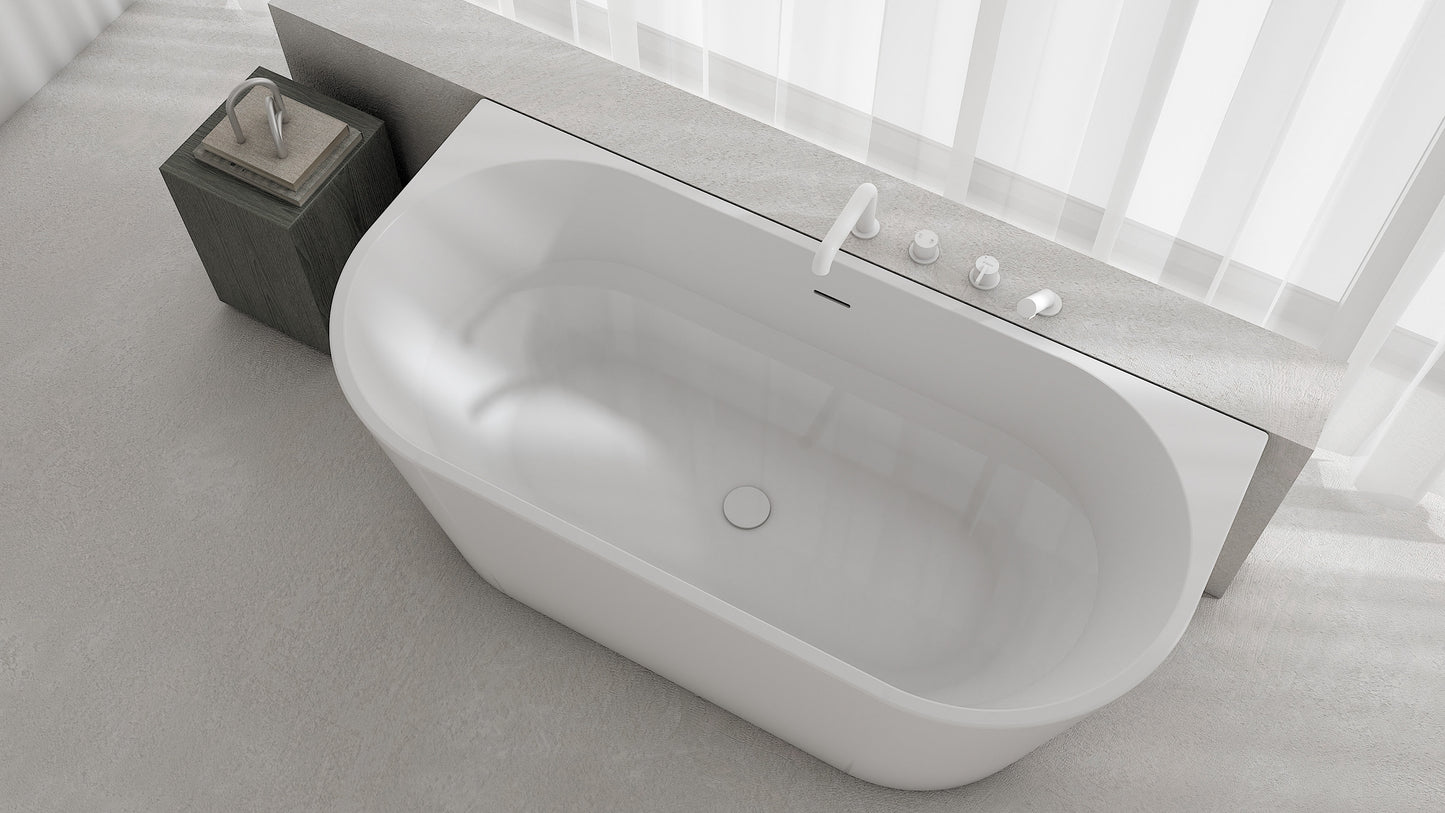 Deante SILIA 4-Loch Design-Fliesenrandarmatur für Badewanne Weiß