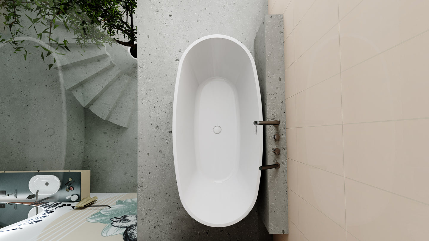 Deante SILIA 4-Loch Design-Fliesenrandarmatur für Badewanne Titanium