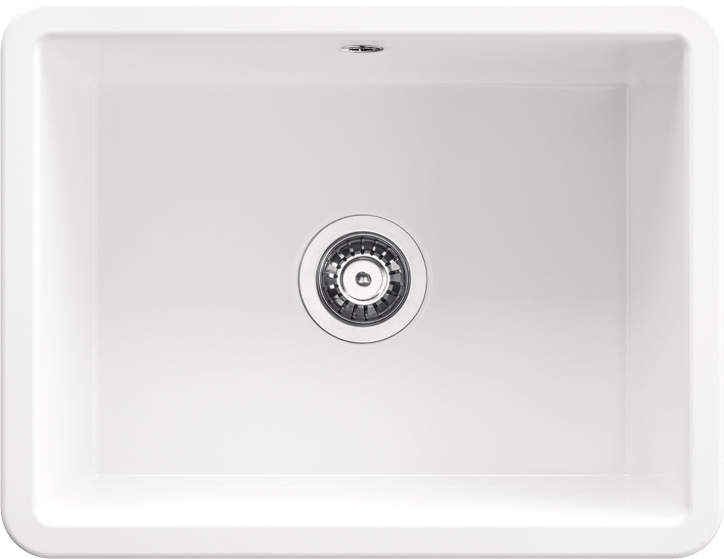 Deante LUMI Keramik-Spülbecken 1-Becken Einbau & Unterbau 55 x 43 cm Weiß