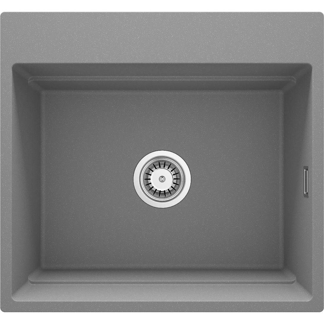 Deante MAGNETIC Granitspüle mit geräumigem Becken modular 56 x 50 cm Grau Metallic