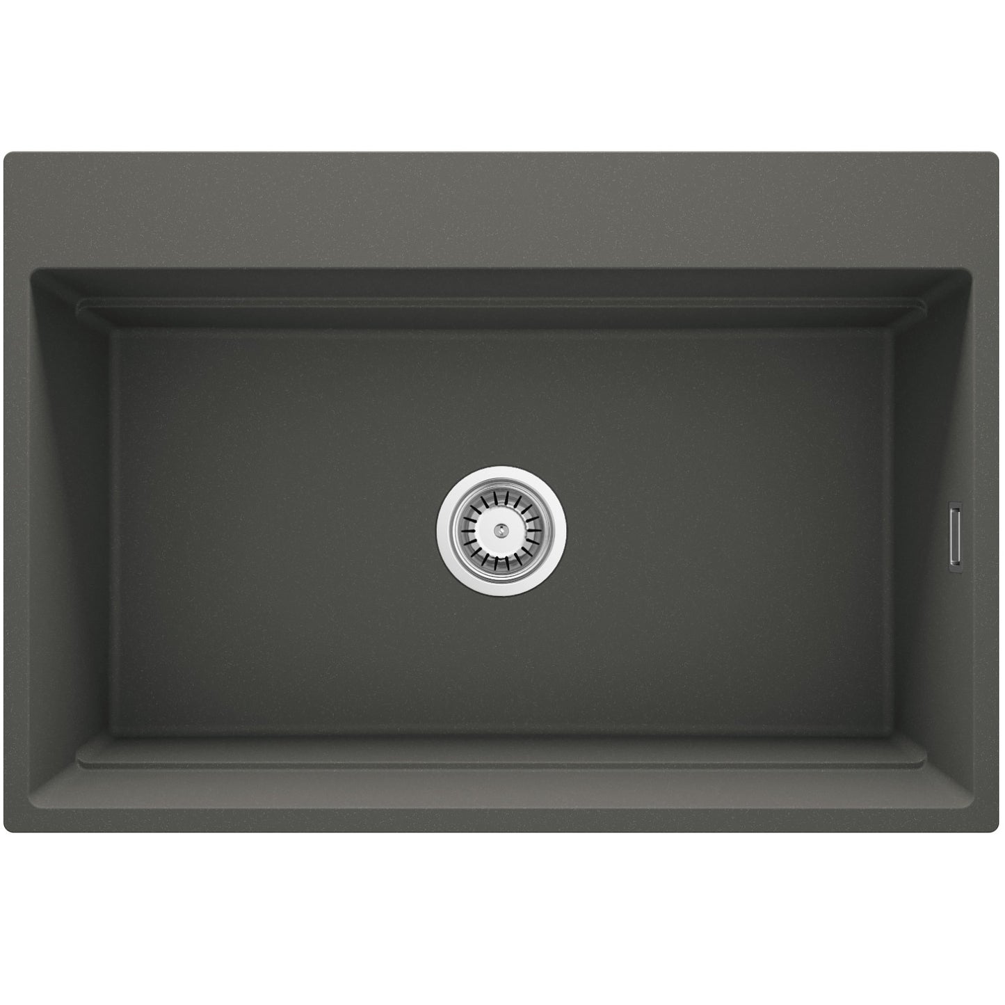 Deante MAGNETIC Granitspüle mit geräumigem Becken modular 76 x 52 cm Anthrazit Metallic