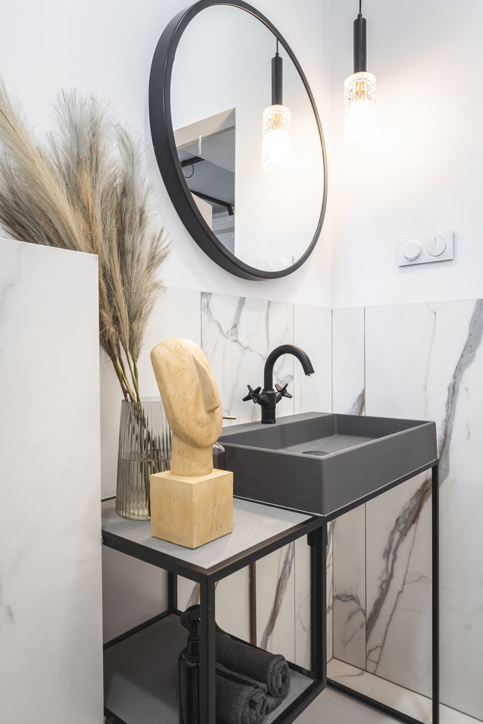 Deante TEMISTO Zweigriff-Waschtischarmatur im Retro-Look Schwarz