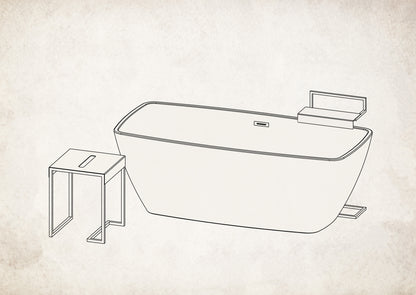 Deante MOKKO Badezimmerhocker Badezimmertisch Badablage Schwarz