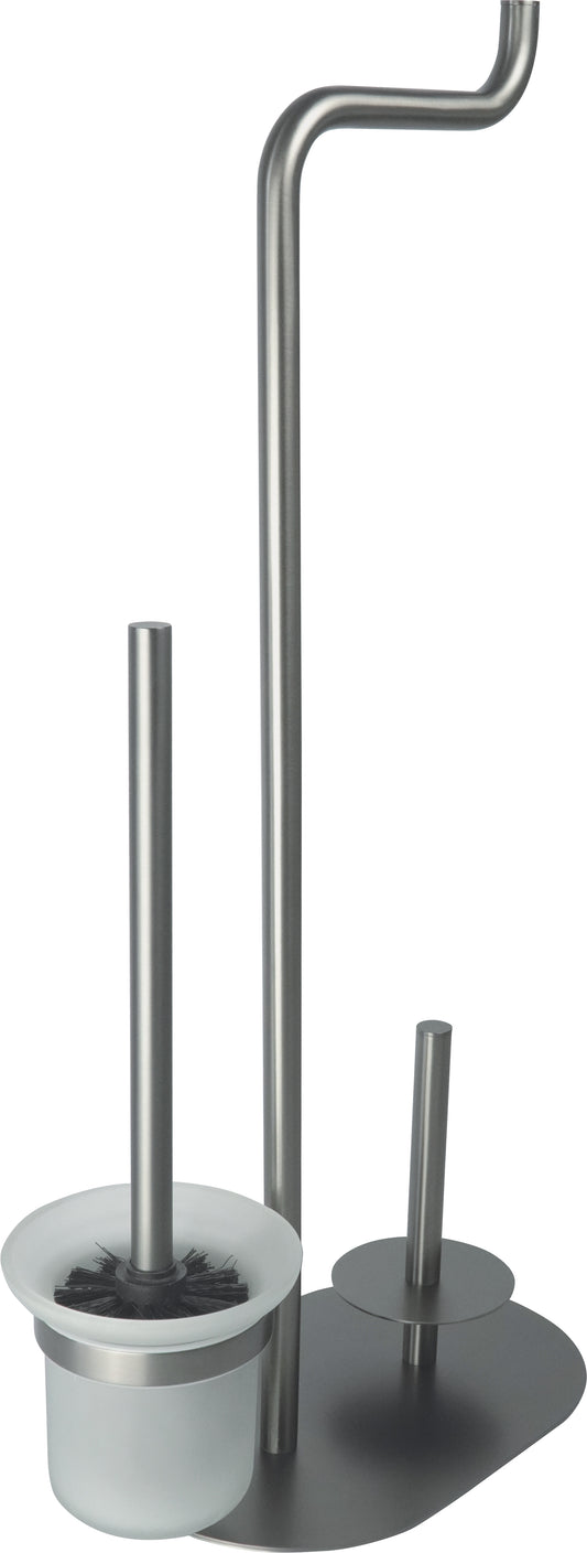 Deante SILIA WC-Bürstengarnitur mit Papierhalter (3-in-1) Titanium