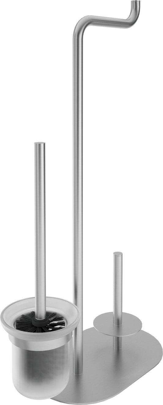 Deante SILIA WC-Bürstengarnitur mit Papierhalter (3-in-1) Stahl gebürstet