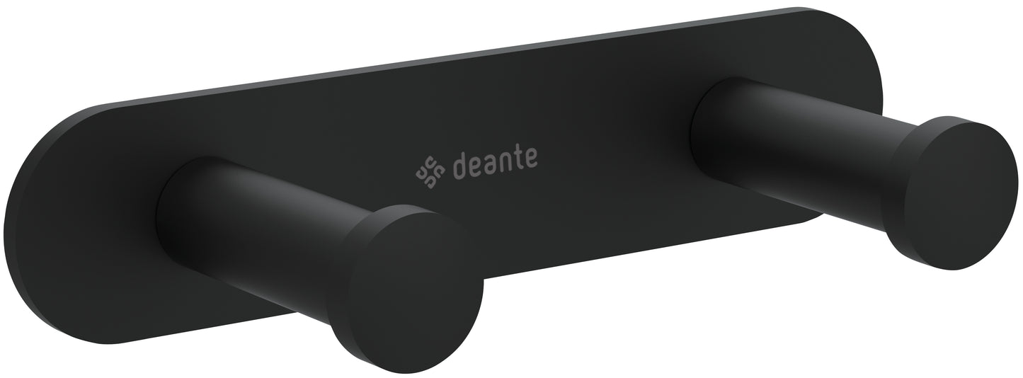 Deante JASMIN Handtuchhaken verdeckte Befestigung doppelt Schwarz