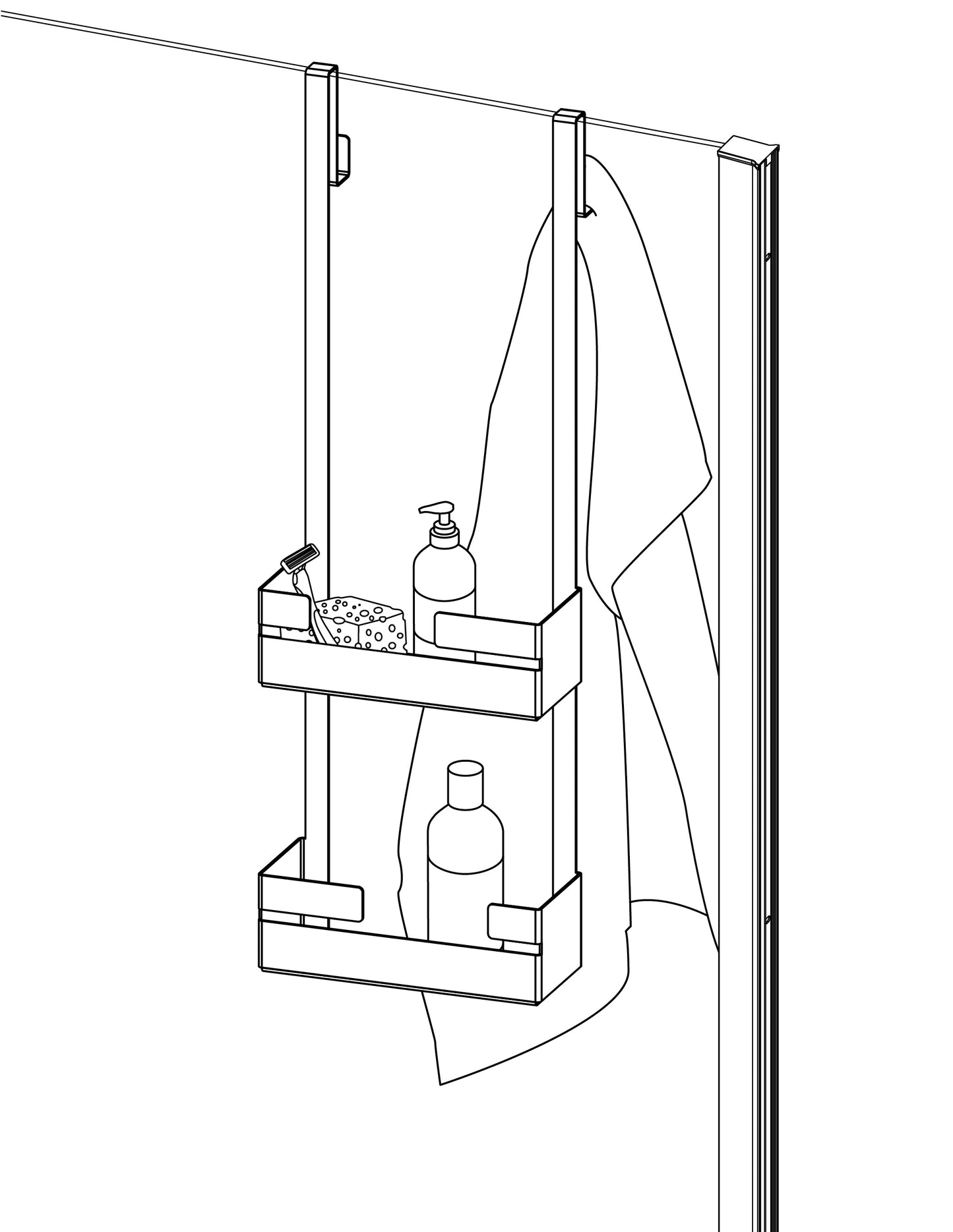 Deante MOKKO-C Ablage Hängeregal für Duschkabine Schwarz