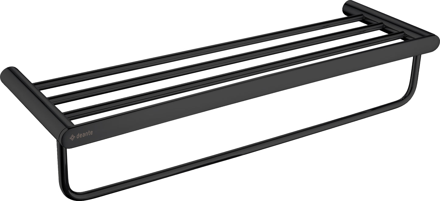 Deante ROUND Badablage mit Handtuchstange Schwarz